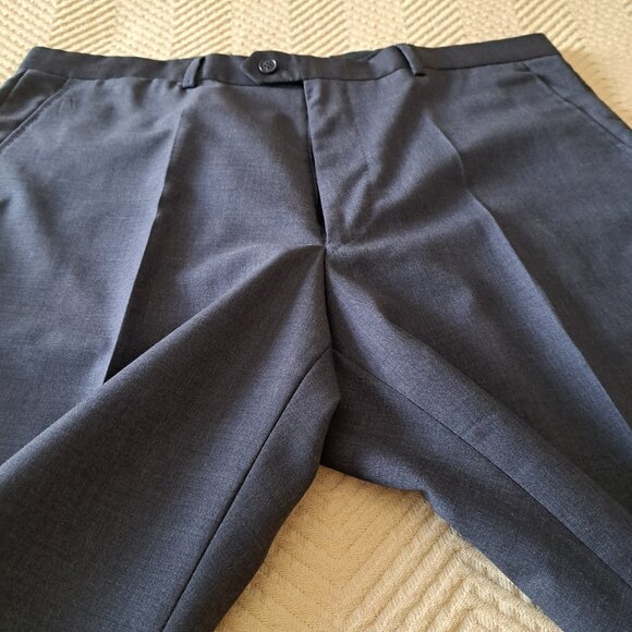 VALENTINO Luxury Men’s Gray Wool Pants Flat Front Dress Trousers IT 56R /40 US - Picture 7 of 15